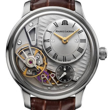 Laden Sie das Bild in den Galerie-Viewer, Maurice Lacroix Masterpiece Gravity MP6118-SS001-115-1 Automatik Herren-Armbanduhr Swiss Made Manufaktur-Kaliber ML-230 Saphirglas Krokolederband braun NEU OVP. mit Box Papiere Anleitung 2 Jahre Hersteller-Garantie