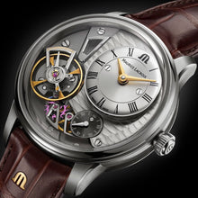 Laden Sie das Bild in den Galerie-Viewer, Maurice Lacroix Masterpiece Gravity MP6118-SS001-115-1 Automatik Herren-Armbanduhr Swiss Made Manufaktur-Kaliber ML-230 Saphirglas Krokolederband braun NEU OVP. mit Box Papiere Anleitung 2 Jahre Hersteller-Garantie