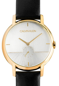 ck Calvin Klein Established Herren-Armbanduhr K9H2X5C6 Swiss Made Quarz Gold Lederband schwarz UVP 299 € NEU OVP. mit Box Papiere Anleitung Garantiekarte 2 Jahre Hersteller-Garantie