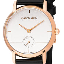 Laden Sie das Bild in den Galerie-Viewer, Calvin Klein Established K9H2Y6C6 | Damen-Armbanduhr | Swiss Made | Roségold Gehäuse | schwarzes Lederband | Quarzwerk | Saphirglas | NEU OVP. mit Box &amp; Papiere | 2 Jahre Hersteller-Garantie