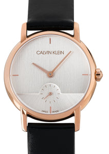 Calvin Klein Established K9H2Y6C6 | Damen-Armbanduhr | Swiss Made | Roségold Gehäuse | schwarzes Lederband | Quarzwerk | Saphirglas | NEU OVP. mit Box & Papiere | 2 Jahre Hersteller-Garantie