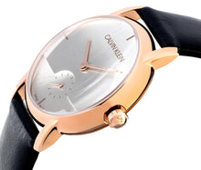 Laden Sie das Bild in den Galerie-Viewer, Calvin Klein Established K9H2Y6C6 | Damen-Armbanduhr | Swiss Made | Roségold Gehäuse | schwarzes Lederband | Quarzwerk | Saphirglas | NEU OVP. mit Box &amp; Papiere | 2 Jahre Hersteller-Garantie