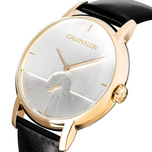 Calvin Klein Established Herren-Armbanduhr K9H2X5C6 | Swiss Made | Gold Lederband schwarz | UVP 299,00 € | NEU und OVP. mit Box, Papiere, Anleitung, Garantiekarte | 2 Jahre Hersteller-Garantie