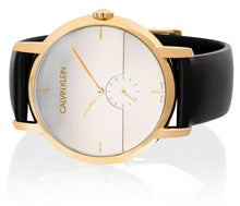 Laden Sie das Bild in den Galerie-Viewer, Calvin Klein Established Herren-Armbanduhr K9H2X5C6 | Swiss Made | Gold Lederband schwarz | UVP 299,00 € | NEU und OVP. mit Box, Papiere, Anleitung, Garantiekarte | 2 Jahre Hersteller-Garantie