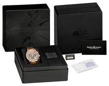Laden Sie das Bild in den Galerie-Viewer, Maurice Lacroix Eliros Date Chronograph EL1098-PVP01-210-1 Herren-Armbanduhr Gold anthrazit Lederband braun NEU OVP. mit Box Papiere 2 Jahre Hersteller-Garantie