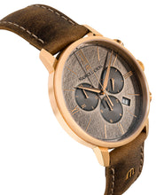 Laden Sie das Bild in den Galerie-Viewer, Maurice Lacroix Eliros Date Chronograph EL1098-PVP01-210-1 Herren-Armbanduhr Gold anthrazit Lederband braun NEU OVP. mit Box Papiere 2 Jahre Hersteller-Garantie
