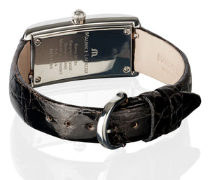 Maurice Lacroix Fiaba Rectangulaire FA2164-SS001-113 Damen-Armbanduhr Lederband Zifferblatt silber Saphirglas Swiss Made NEU OVP. mit Box Papiere 2 Jahre Hersteller-Garantie