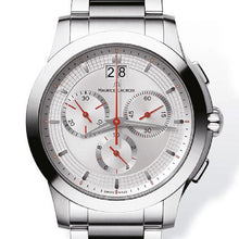 Laden Sie das Bild in den Galerie-Viewer, Maurice Lacroix Miros Chronographe Herren-Armbanduhr MI1077-SS002-131 Chronograph mit Stoppuhr Panorama-Datum Saphirglas Swiss Made mit Box Papiere 2 Jahre Garantie