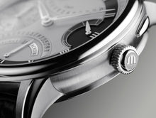 Laden Sie das Bild in den Galerie-Viewer, Maurice Lacroix Masterpiece Manufactur Double Rétrograde MP7218-SS001-110 Herrenuhr mit Handaufzug Swiss Made Saphirglas Faltschließe Krokolederband schwarz NEU OVP. mit Box Papiere 2 Jahre Hersteller-Garantie