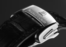 Laden Sie das Bild in den Galerie-Viewer, Maurice Lacroix Masterpiece Manufactur Double Rétrograde MP7218-SS001-110 Herrenuhr mit Handaufzug Swiss Made Saphirglas Faltschließe Krokolederband schwarz NEU OVP. mit Box Papiere 2 Jahre Hersteller-Garantie