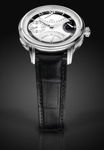 Laden Sie das Bild in den Galerie-Viewer, Maurice Lacroix Masterpiece Manufactur Double Rétrograde MP7218-SS001-110 Herrenuhr mit Handaufzug Swiss Made Saphirglas Faltschließe Krokolederband schwarz NEU OVP. mit Box Papiere 2 Jahre Hersteller-Garantie