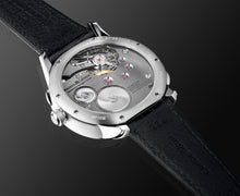 Laden Sie das Bild in den Galerie-Viewer, Maurice Lacroix Masterpiece Manufactur Double Rétrograde MP7218-SS001-110 Herrenuhr mit Handaufzug Swiss Made Saphirglas Faltschließe Krokolederband schwarz NEU OVP. mit Box Papiere 2 Jahre Hersteller-Garantie
