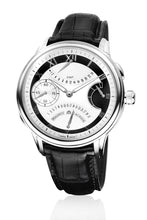 Laden Sie das Bild in den Galerie-Viewer, Maurice Lacroix Masterpiece Manufactur Double Rétrograde MP7218-SS001-110 Herrenuhr mit Handaufzug Swiss Made Saphirglas Faltschließe Krokolederband schwarz NEU OVP. mit Box Papiere 2 Jahre Hersteller-Garantie