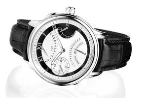 Maurice Lacroix Masterpiece Manufactur Double Rétrograde MP7218-SS001-110 Herrenuhr mit Handaufzug Swiss Made Saphirglas Faltschließe Krokolederband schwarz NEU OVP. mit Box Papiere 2 Jahre Hersteller-Garantie