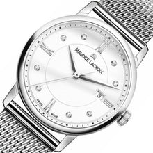 Laden Sie das Bild in den Galerie-Viewer, Maurice Lacroix | Eliros Date | Diamonds | EL1094-SS002-150-2 | Damen-Armbanduhr | Milanaise-Edelstahlband | 8 Diamanten | NEU &amp; OVP. | mit Box Papiere Garantiekarte 2 Jahre Hersteller-Garantie