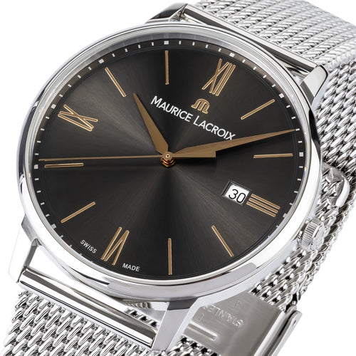 Maurice Lacroix Eliros Date EL1118-SS002-311-1 | Herren-Armbanduhr | Milanaiseband | Saphirglas | Swiss Made | NEU OVP | mit Box & Papiere | 2 Jahre Hersteller-Garantie
