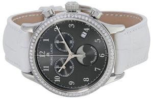 Maurice Lacroix Les Classiques Phases de Lune | LC1087-SD501-820-1 | Damen-Armbanduhr mit 72 Diamanten | Swiss Made | Saphirglas | Weißes Lederband | NEU OVP. mit Box | Papiere | 2 Jahre Hersteller-Garantie