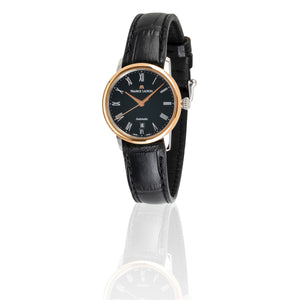 Maurice Lacroix Les Classiques Tradition Automatik LC6063-PS101-310-1 | Damen-Armbanduhr | 18K Massivgold Lünette | Schwarzes Lederband | Saphirglas | Swiss Made | 2 Jahre Garantie | NEU OVP mit Box & Papiere