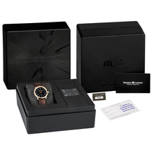Laden Sie das Bild in den Galerie-Viewer, Maurice Lacroix Les Classiques Tradition Automatik LC6063-PS101-310-2 | Damen-Armbanduhr | 18K Massivgold Lünette | Braunes Lederband | Saphirglas | Swiss Made | 2 Jahre Garantie | NEU OVP mit Box &amp; Papiere