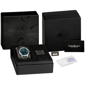Maurice Lacroix Eliros Date GREEN Herren-Armbanduhr EL1118-SS001-620-5 | Grünes Lederband | Grünes Zifferblatt | Saphirglas | Swiss Made | NEU OVP mit Box & Papiere | 2 Jahre Garantie
