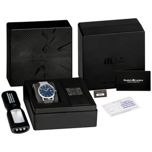 Maurice Lacroix Eliros Date BLUE Herren-Armbanduhr EL1118-SS002-420-2 Milanaise-Edelstahlband Zifferblatt blau Saphirglas Swiss Made NEU OVP. mit Box Papiere 2 Jahre Hersteller-Garantie