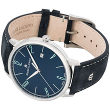 Laden Sie das Bild in den Galerie-Viewer, Maurice Lacroix Eliros Date BLUE Herren-Armbanduhr EL1118-SS001-420-1 Lederband blau Zifferblatt blau Saphirglas Swiss Made NEU OVP. mit Box Papiere 2 Jahre Hersteller-Garantie