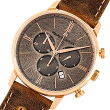 Laden Sie das Bild in den Galerie-Viewer, Maurice Lacroix Eliros Date Chronograph EL1098-PVP01-210-1 Herren-Armbanduhr Gold anthrazit Lederband braun NEU OVP. mit Box Papiere 2 Jahre Hersteller-Garantie