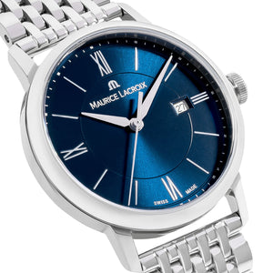 Maurice Lacroix Eliros Date EL1094-SS002-410-1 | Damenuhr Blau | Swiss Made Quarz | Edelstahlband Saphirglas | NEU