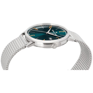 Maurice Lacroix Eliros Date GREEN Herren-Armbanduhr EL1118-SS006-620-1 Milanaise-Edelstahlband Zifferblatt grün Saphirglas Swiss Made NEU OVP. mit Box Papiere 2 Jahre Hersteller-Garantie