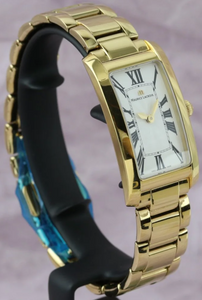 Maurice Lacroix Fiaba Rectangulaire Ladies FA2164-PVY06-114-1 Damen-Armbanduhr Swiss Made Saphirglas Gehäuse und Band Gold plattiert 18K//50 NEU OVP. mit Box Papiere 2 Jahre Hersteller-Garantie