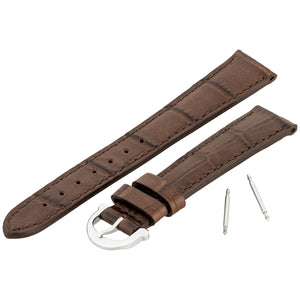 Maurice Lacroix Les Classiques Lederband braun oder schwarz Breite 15 mm mit Dornschließe Krokoledermaserung NEU OVP. 2 Jahre Garantie