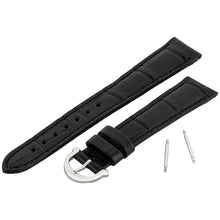 Laden Sie das Bild in den Galerie-Viewer, Maurice Lacroix Les Classiques Lederband braun oder schwarz Breite 15 mm mit Dornschließe Krokoledermaserung NEU OVP. 2 Jahre Garantie