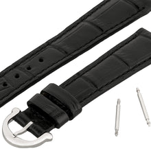 Laden Sie das Bild in den Galerie-Viewer, Maurice Lacroix Les Classiques Lederband braun oder schwarz Breite 15 mm mit Dornschließe Krokoledermaserung NEU OVP. 2 Jahre Garantie