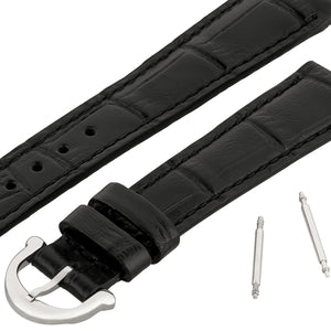 Maurice Lacroix Les Classiques Lederband braun oder schwarz Breite 15 mm mit Dornschließe Krokoledermaserung NEU OVP. 2 Jahre Garantie