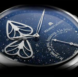 Maurice Lacroix Masterpiece Embrace Manufaktur | MP6068-SS001-430-1 | Damen-Armbanduhr | Automatik | Schweizer Kaliber | Saphirglas | Aventurinblaues Zifferblatt mit Diamanten | Lederband blau | NEU OVP. mit Box & Garantiekarte