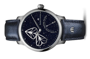 Maurice Lacroix Masterpiece Embrace Manufaktur | MP6068-SS001-430-1 | Damen-Armbanduhr | Automatik | Schweizer Kaliber | Saphirglas | Aventurinblaues Zifferblatt mit Diamanten | Lederband blau | NEU OVP. mit Box & Garantiekarte