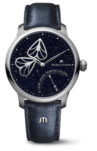 Maurice Lacroix Masterpiece Embrace Manufaktur | MP6068-SS001-430-1 | Damen-Armbanduhr | Automatik | Schweizer Kaliber | Saphirglas | Aventurinblaues Zifferblatt mit Diamanten | Lederband blau | NEU OVP. mit Box & Garantiekarte