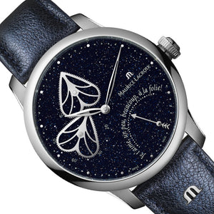 Maurice Lacroix Masterpiece Embrace Manufaktur | MP6068-SS001-430-1 | Damen-Armbanduhr | Automatik | Schweizer Kaliber | Saphirglas | Aventurinblaues Zifferblatt mit Diamanten | Lederband blau | NEU OVP. mit Box & Garantiekarte
