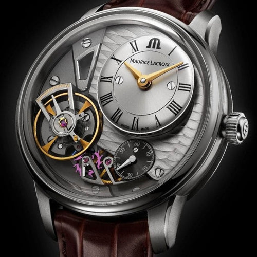 Maurice Lacroix Masterpiece Gravity MP6118-SS001-115-1 Automatik Herren-Armbanduhr Swiss Made Manufaktur-Kaliber ML-230 Saphirglas Krokolederband braun NEU OVP. mit Box Papiere Anleitung 2 Jahre Hersteller-Garantie
