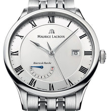 Laden Sie das Bild in den Galerie-Viewer, Maurice Lacroix Masterpiece Réserve de Marche MP6807-SS002-112-1 Automatik Herren-Armbanduhr mit Edelstahl-Band Gangreserveanzeige Datumsanzeige Swiss Made NEU OVP. mit Box Papiere Anleitung Garantiekarte 2 Jahre Hersteller-Garantie