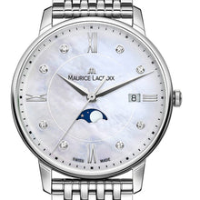 Laden Sie das Bild in den Galerie-Viewer, Maurice Lacroix Eliros Moonphase EL1096-SS002-170-1 Mother-of-Pearl Diamonds  | Damen Uhr Edelstahl Perlmutt Diamanten Zifferblatt