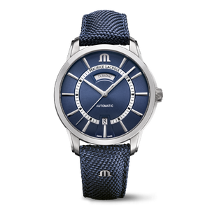 Maurice Lacroix Pontos Day Date PT6358-SS004-431-4 | Automatik Herrenuhr Swiss Made | Edelstahlgehäuse Zifferblatt Blau Saphirglas | NEU OVP | Box & Papiere