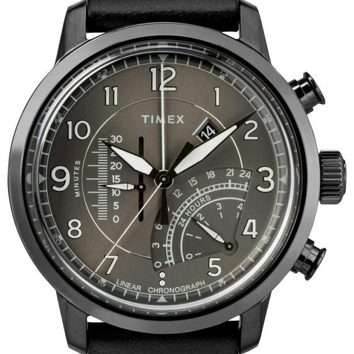 Timex Waterbury IQ Linear Chrono TW2R69000 Intelligent Quartz Herren-Armbanduhr mit Stoppuhr 24h Datumsanzeige NEU OVP. mit Box Papiere Anleitung Garantiekarte und 2 Jahre Hersteller-Garantie