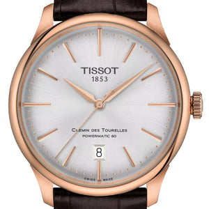 Tissot Chemin des Tourelles Powermatic 80 T139.807.36.031.00 | Automatik Herrenuhr 39 mm | 80h Gangreserve | Roségold | Saphirglas | Swiss Made | NEU & OVP