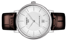 Laden Sie das Bild in den Galerie-Viewer, Tissot Carson Premium Powermatic80 | T122.407.16.031.00 | Herrenuhr | Swiss Made Automatik | 80h Gangreserve | Saphirglas | Lederband braun | Zifferblatt silber | NEU OVP mit Box &amp; Garantiekarte