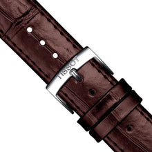 Laden Sie das Bild in den Galerie-Viewer, Tissot Carson Premium Powermatic80 | T122.407.16.031.00 | Herrenuhr | Swiss Made Automatik | 80h Gangreserve | Saphirglas | Lederband braun | Zifferblatt silber | NEU OVP mit Box &amp; Garantiekarte