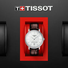 Laden Sie das Bild in den Galerie-Viewer, Tissot Carson Premium Powermatic80 | T122.407.16.031.00 | Herrenuhr | Swiss Made Automatik | 80h Gangreserve | Saphirglas | Lederband braun | Zifferblatt silber | NEU OVP mit Box &amp; Garantiekarte