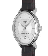 Laden Sie das Bild in den Galerie-Viewer, Tissot Carson Premium Powermatic80 | T122.407.16.031.00 | Herrenuhr | Swiss Made Automatik | 80h Gangreserve | Saphirglas | Lederband braun | Zifferblatt silber | NEU OVP mit Box &amp; Garantiekarte