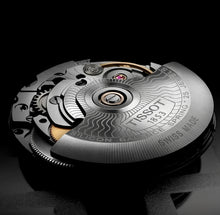 Laden Sie das Bild in den Galerie-Viewer, Tissot Carson Premium Powermatic80 | T122.407.16.031.00 | Herrenuhr | Swiss Made Automatik | 80h Gangreserve | Saphirglas | Lederband braun | Zifferblatt silber | NEU OVP mit Box &amp; Garantiekarte