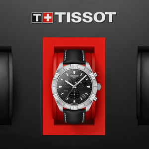 Tissot T-Classic PR 100 Sport Gent T101.617.16.051.00 Herrenuhr Chronograph Swiss Made Saphirglas Lederband schwarz NEU OVP. mit Box Papiere Anleitung Garantiekarte 2 Jahre Hersteller-Garantie